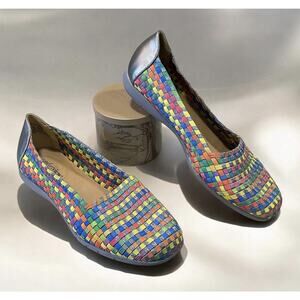 Comfortview Bethany Woven Rainbow Glitter Flat Shoes Women's Size 11 W